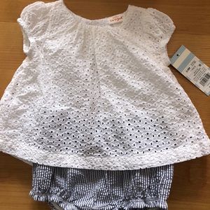 Cat and Jack eyelet and seer sucker set